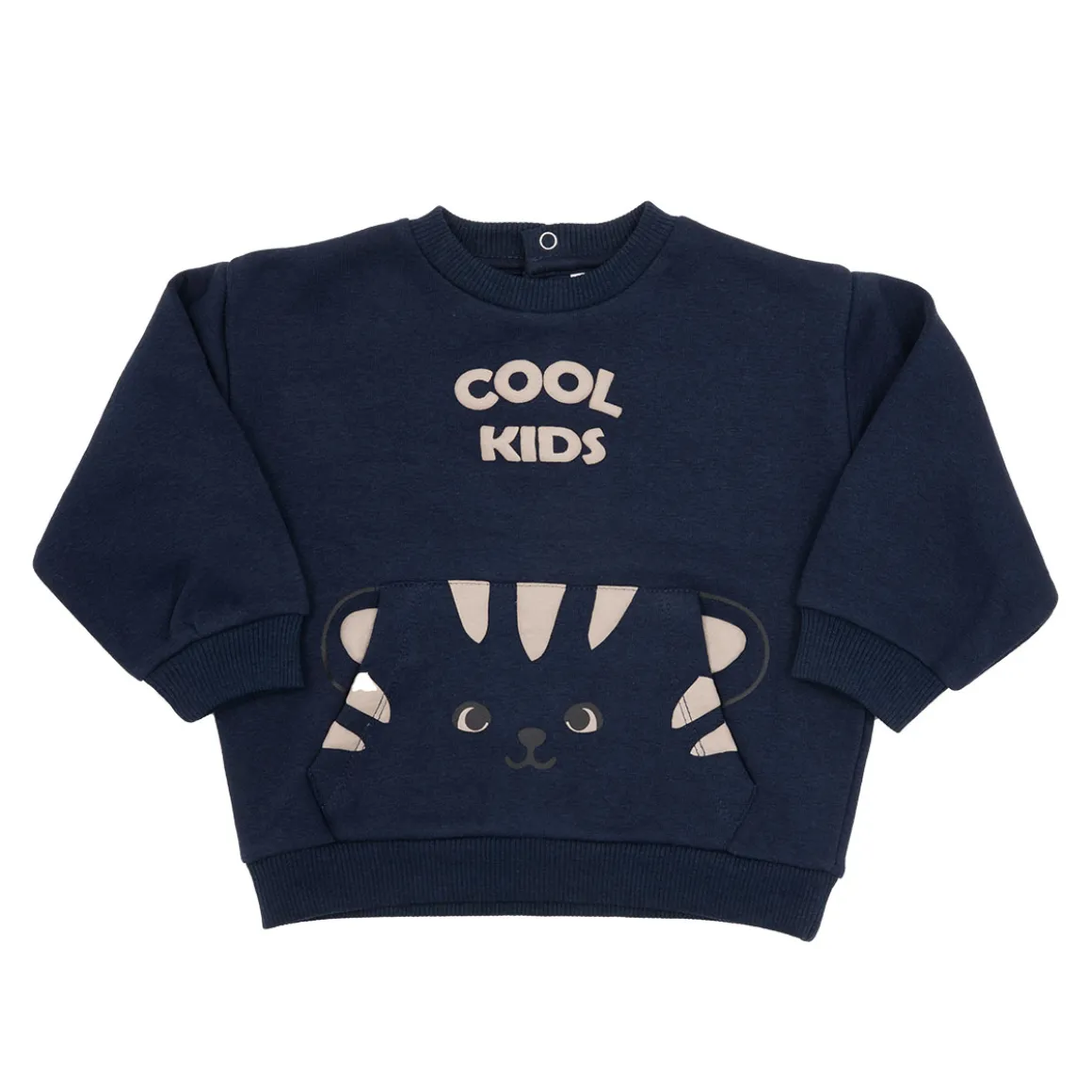 Maglia felpato bimbo blue scuro stampata