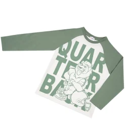 Maglia jersey manica lunga bimbo panna/verde