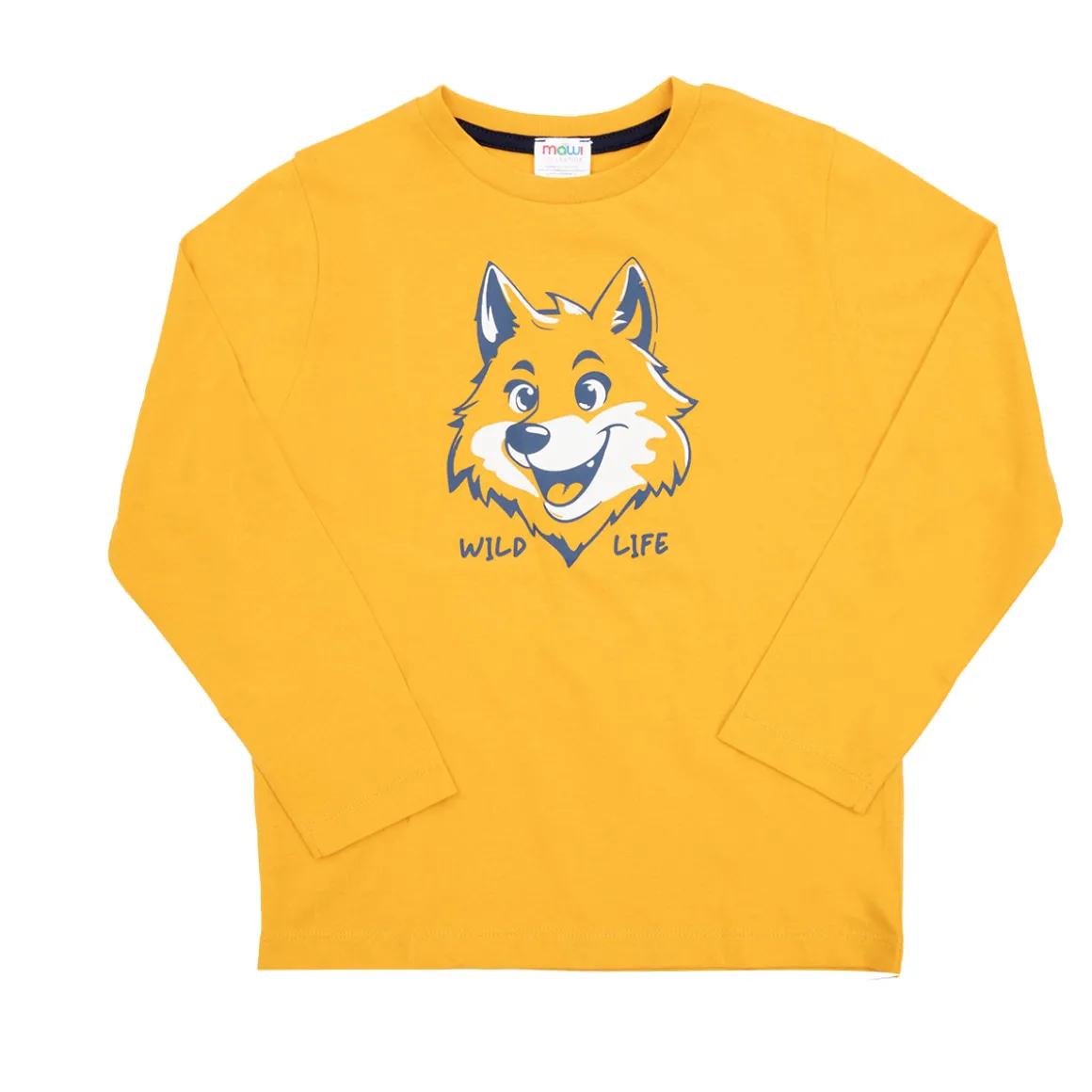 Maglia maniche lunghe bimbo gialla stampata