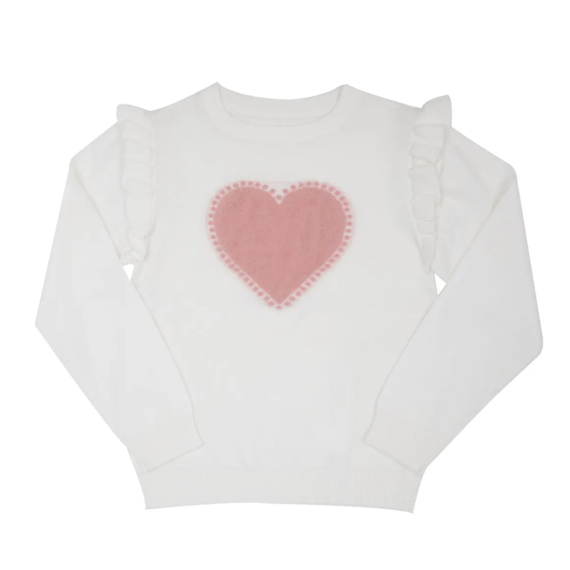 Maglia tricot bimba panna con rouches