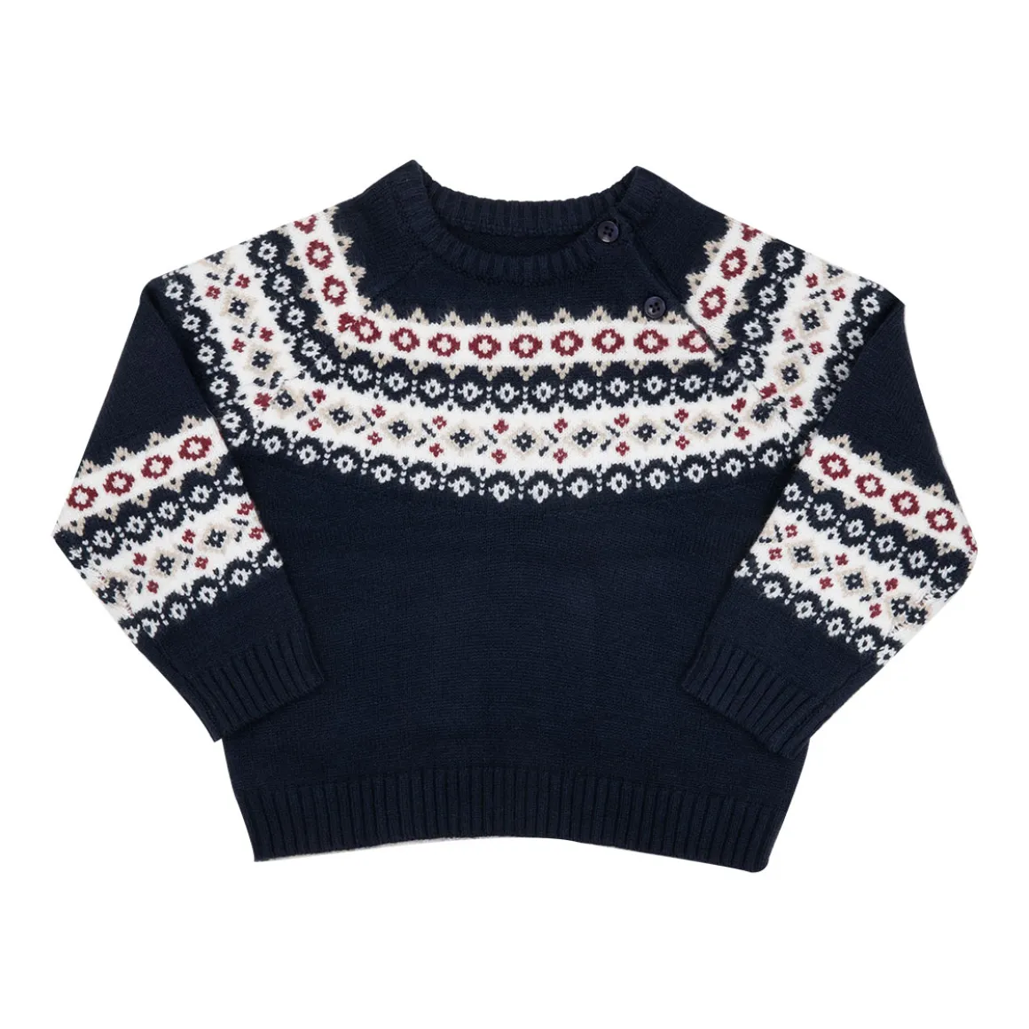 Maglia tricot bimbo blu con greca larga