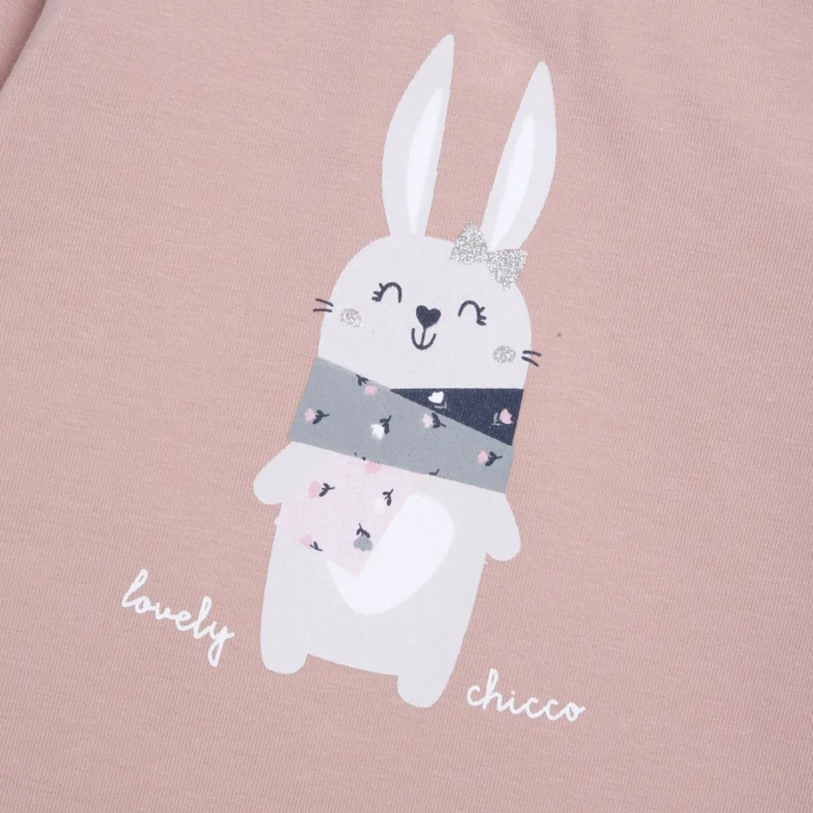 Maglietta a maniche lunghe e collo alto con coniglio – chicco