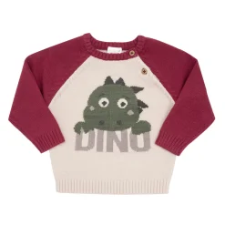 Maglione tricot bimbo bordeaux/beige “dino”