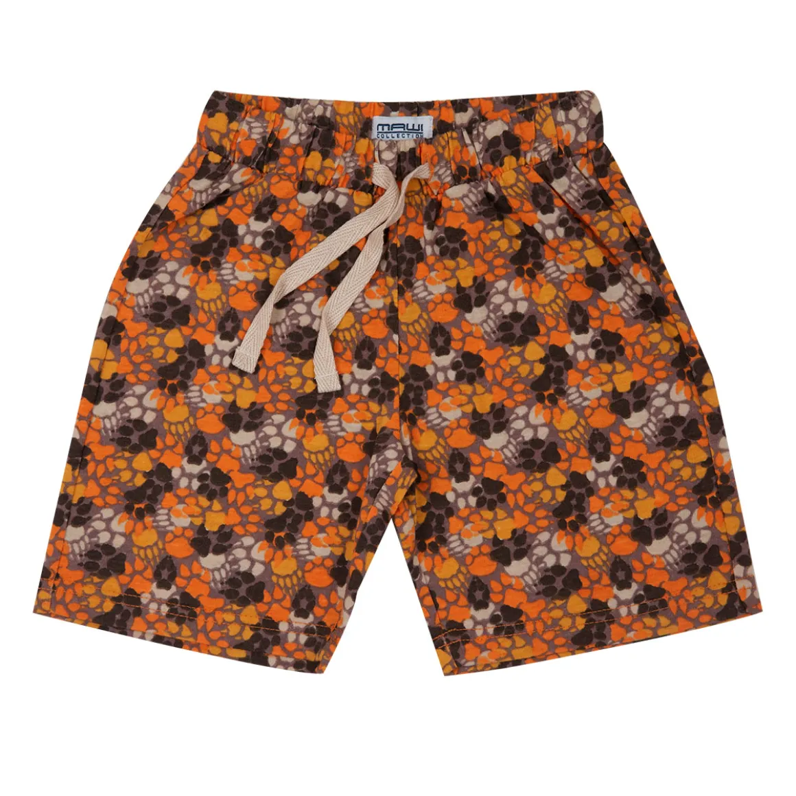Mawi short marrone stampa zampe