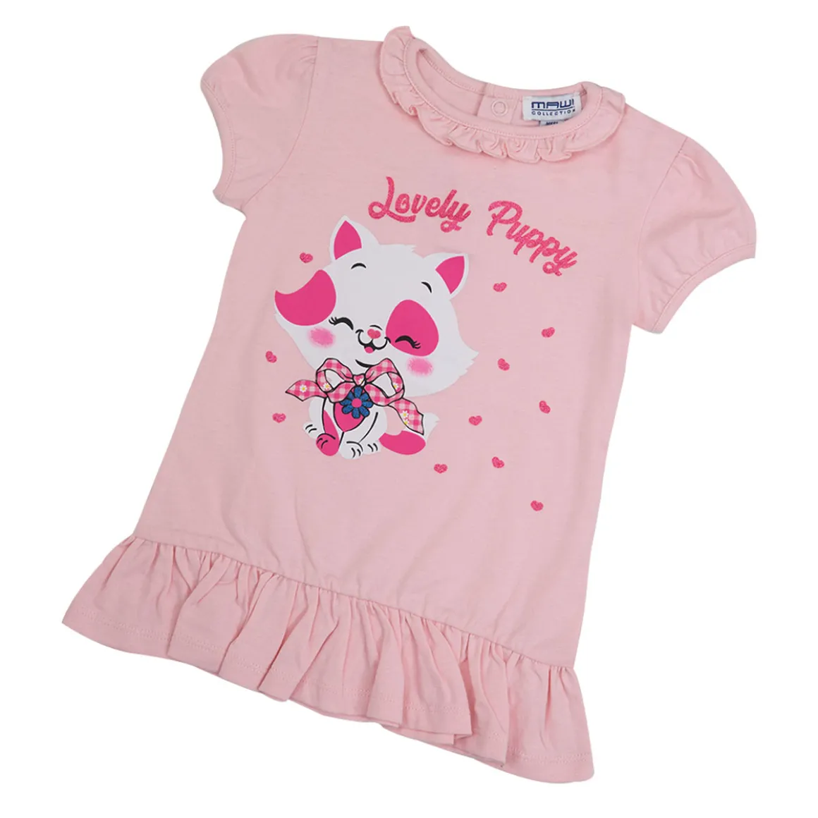 Mawi tshirt manica corta stampa orsetta c/frill