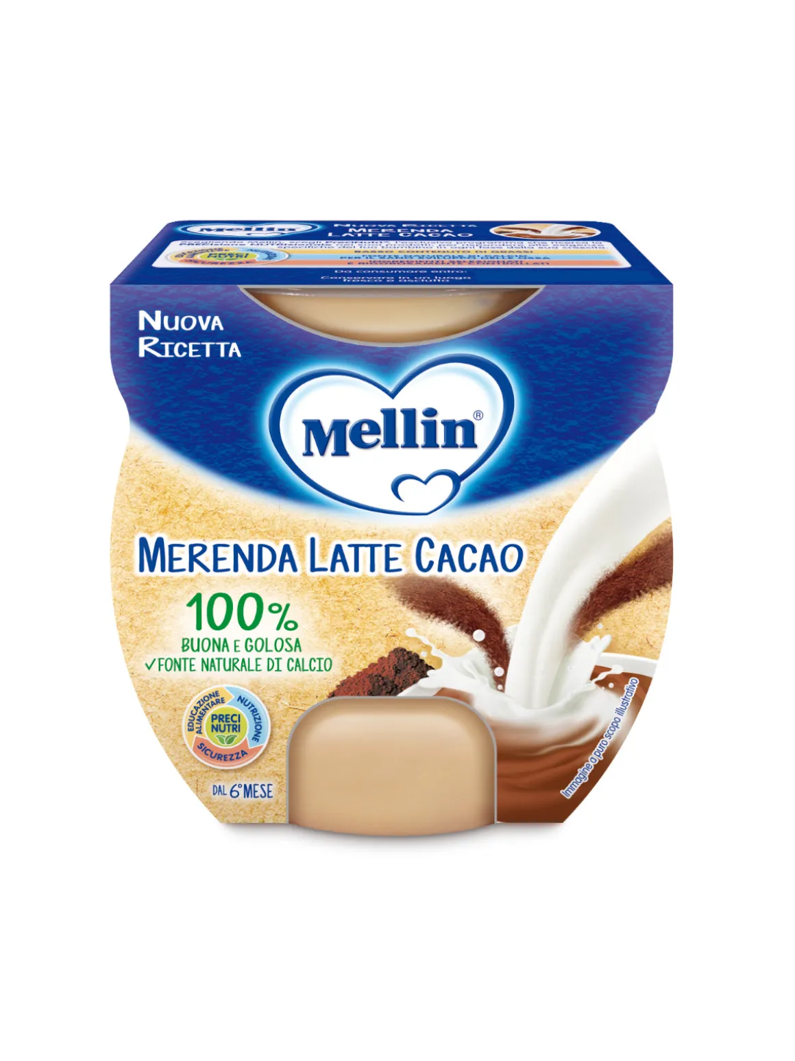 Mellin – merenda latte cacao 2×100 gr