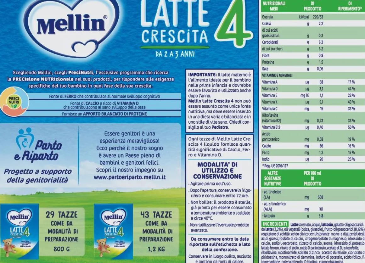 Mellin mellin crescita 4 6×1000 ml