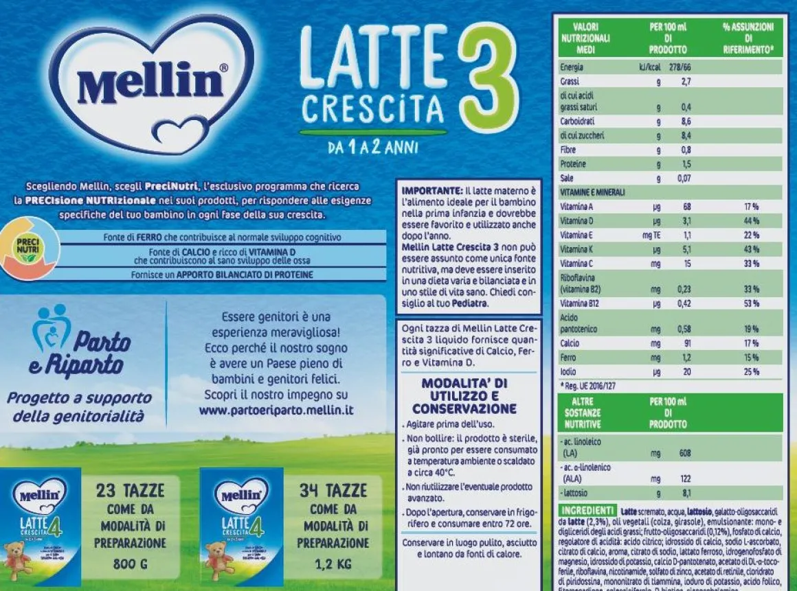 Mellin mellin crescita 3 6×1000 ml
