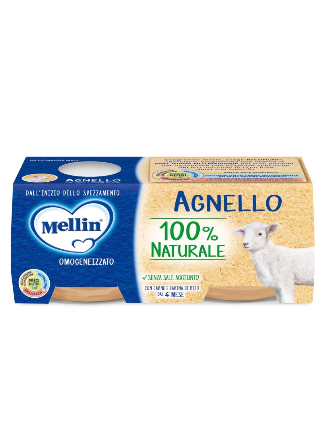 Mellin omogeneizzato agnello 2×80 gr