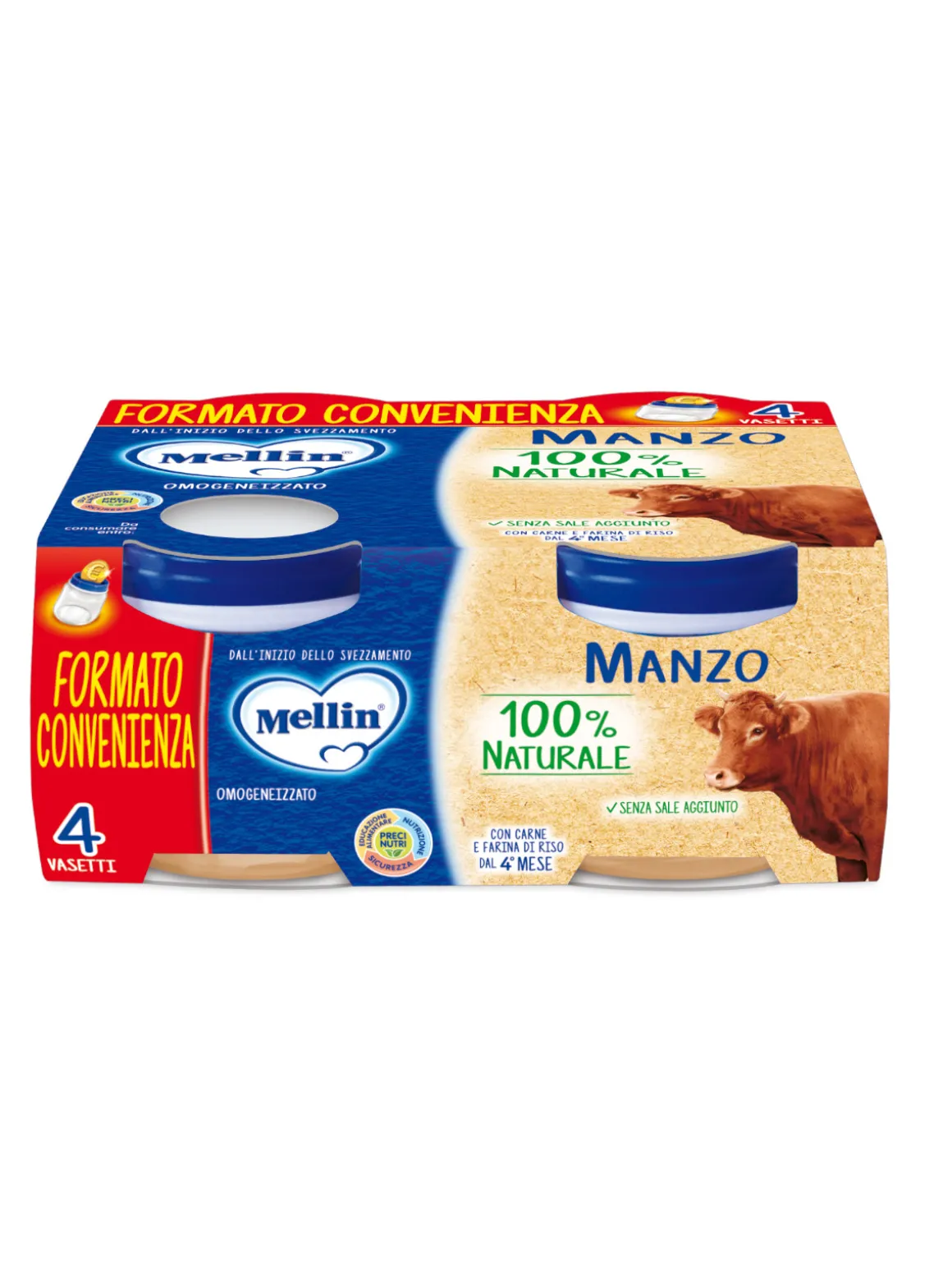 Mellin omogeneizzato manzo 4×80 gr