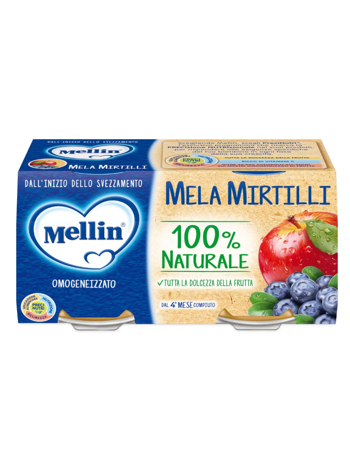 Mellin omogeneizzato mela mirtillo 2×100 gr