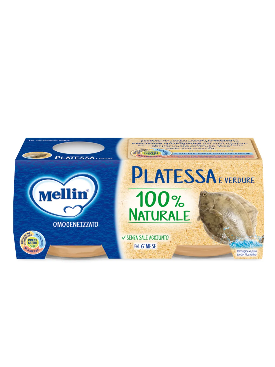 Mellin omogeneizzato platessa 2×80 gr