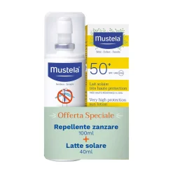 Mustela latte solare 40 ml spf50+ con repellente antizanzare 100 ml