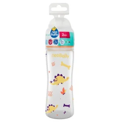 Neobaby biberon plastica collo largo silicone 250ml flusso regolabile arancione 2m+