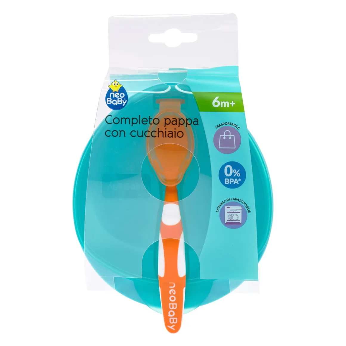 Neobaby set pappa con cucchiaio 6m + – colori assortiti –