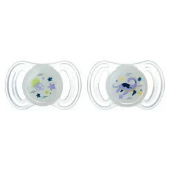 Neobaby succhietto anatomico silicone mini 0m+ glow 2pz