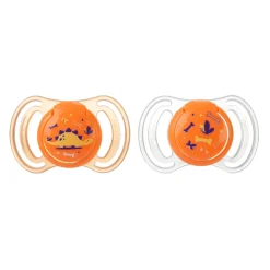 Neobaby succhietto anatomico silicone mini 0m+ arancione 2pz