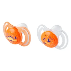 Neobaby succhietto anatomico silicone mini 0m+ arancione 2pz