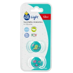 Neobaby succhietto anatomico silicone maxi 12m+ verde 2pz
