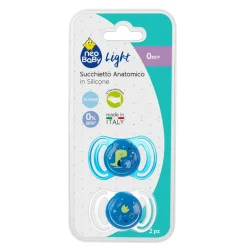 Neobaby succhietto anatomico silicone mini 0m+ blu 2pz