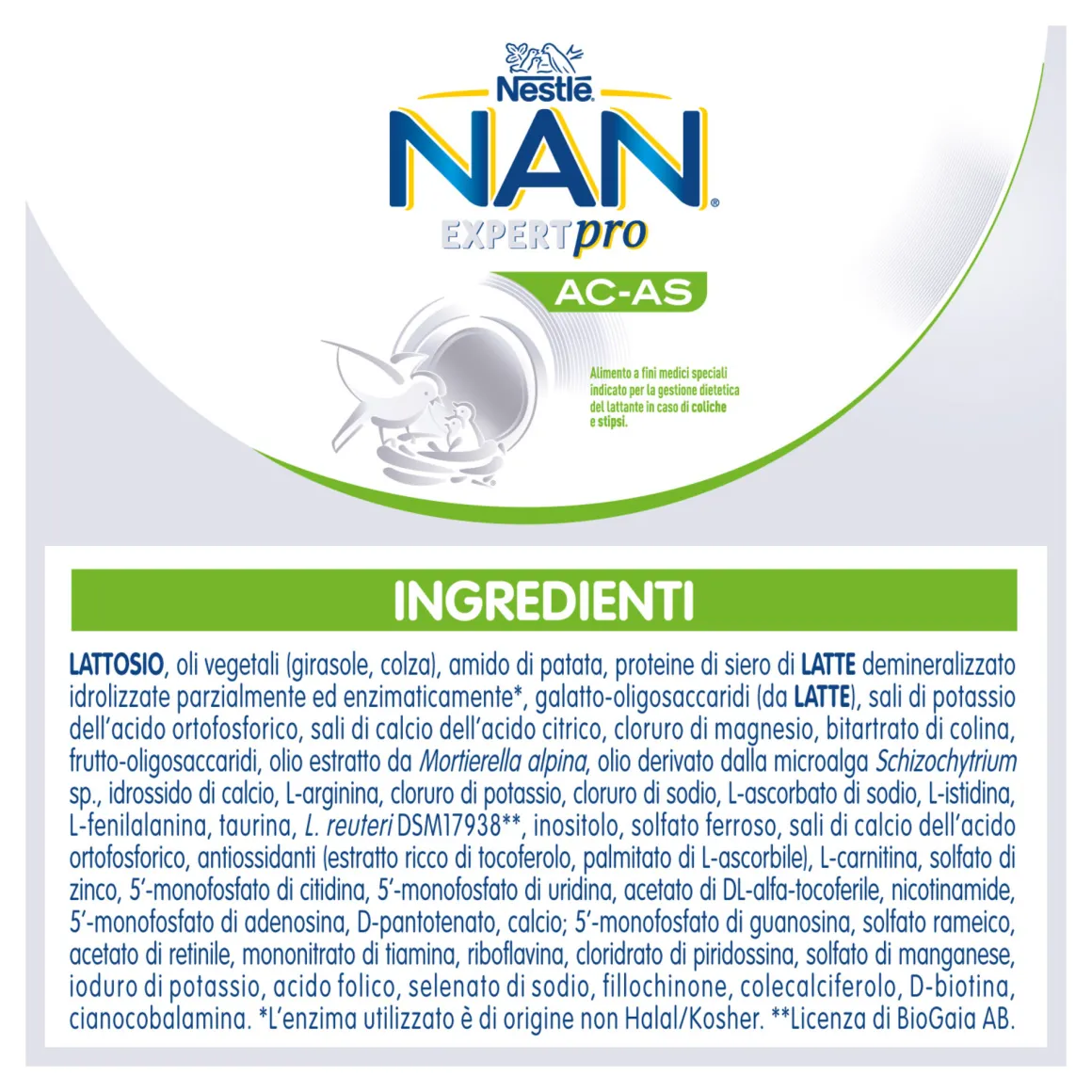 Nestlé nan expert pro ac-as latte in polvere latta 800g