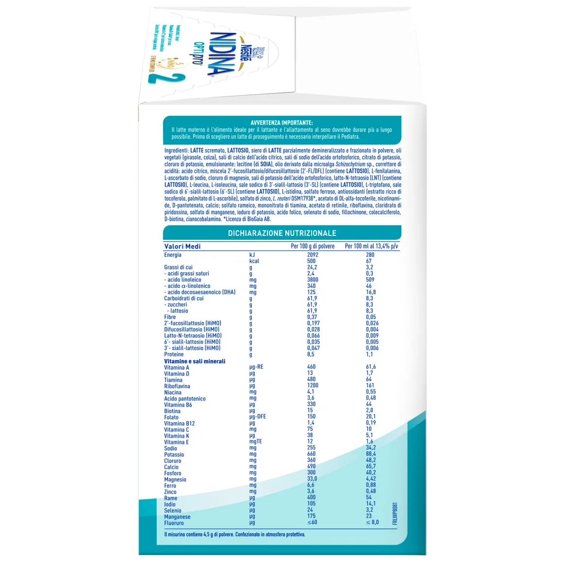 Nidina optipro 2 da 6 mesi, latte di proseguimento in polvere, 1,2 kg (2x600g) – nestlé
