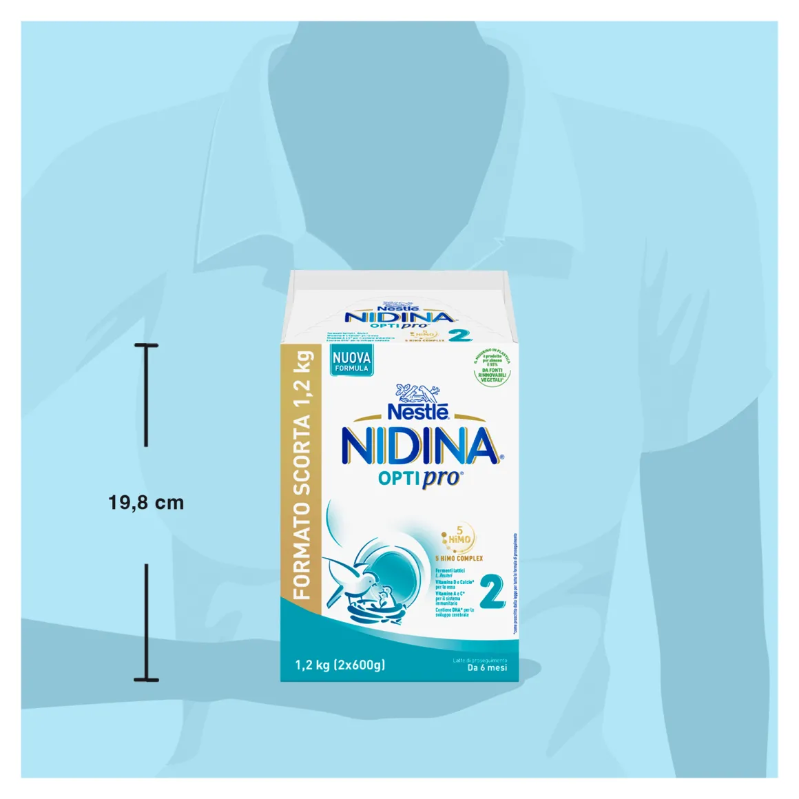 Nidina optipro 2 da 6 mesi, latte di proseguimento in polvere, 1,2 kg (2x600g) – nestlé