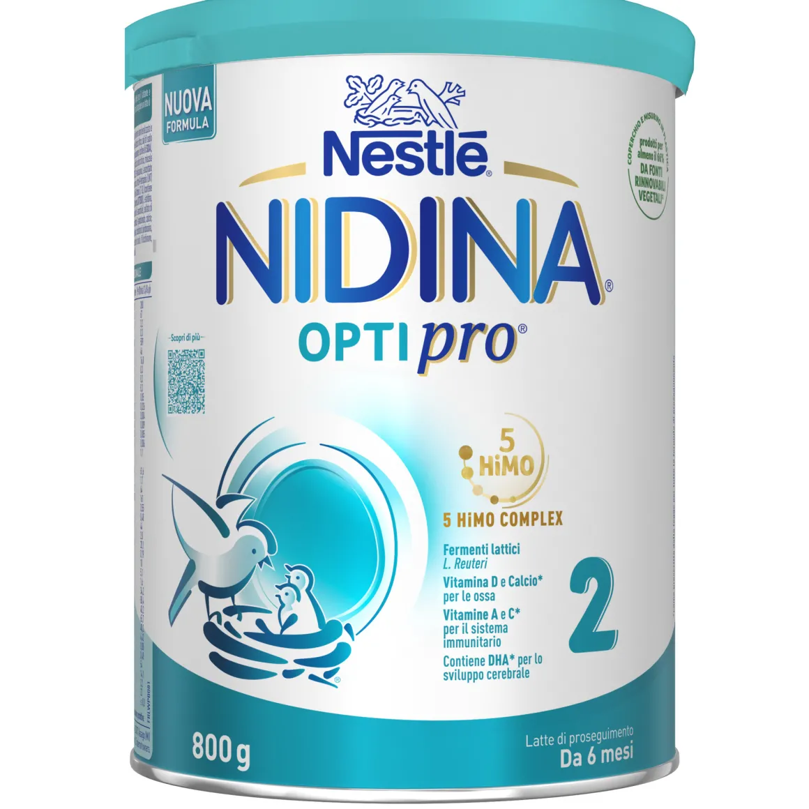 Nidina optipro 2 da 6 mesi, latte di proseguimento in polvere, latta da 800g – nestlé
