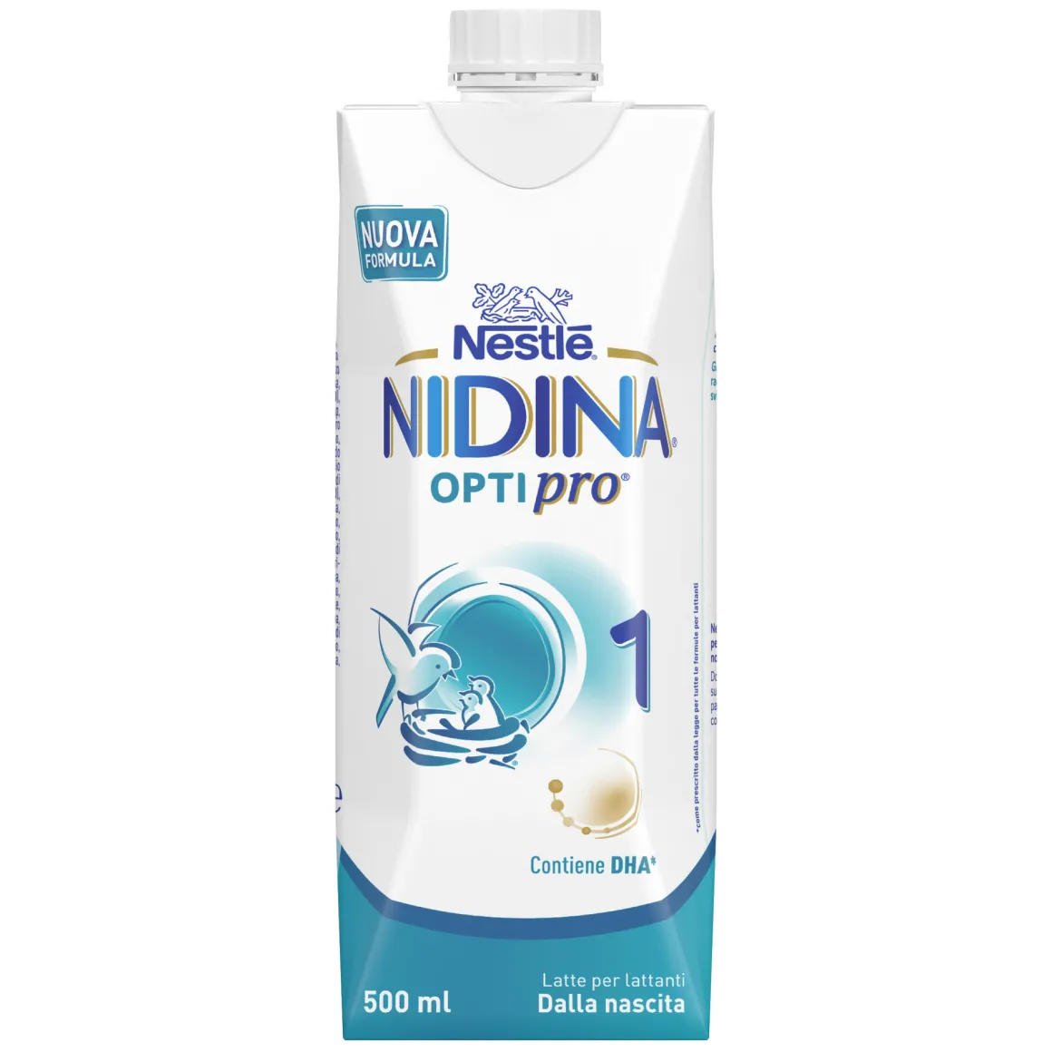 Nidina optipro 1 dalla nascita latte per lattanti in formato liquido brick da 500ml – nestlé
