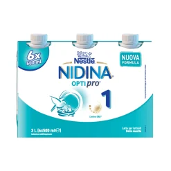 Nidina optipro 1 latte per lattanti liquido dalla nascita, 6 brick da 500ml (3l) – nestlé