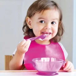 Nuby scodella 300ml con ventosa, coperchio e cucchiaino, assortita