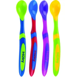 Nuby set 4 cucchiaini a manico lungo 6m+