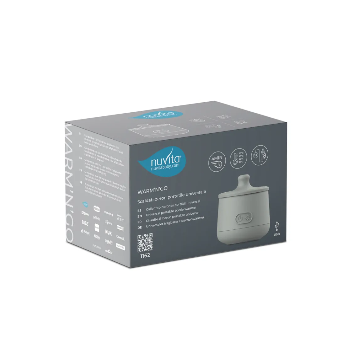 Nuvita scaldabiberon portatile universale warm’n’go sage green