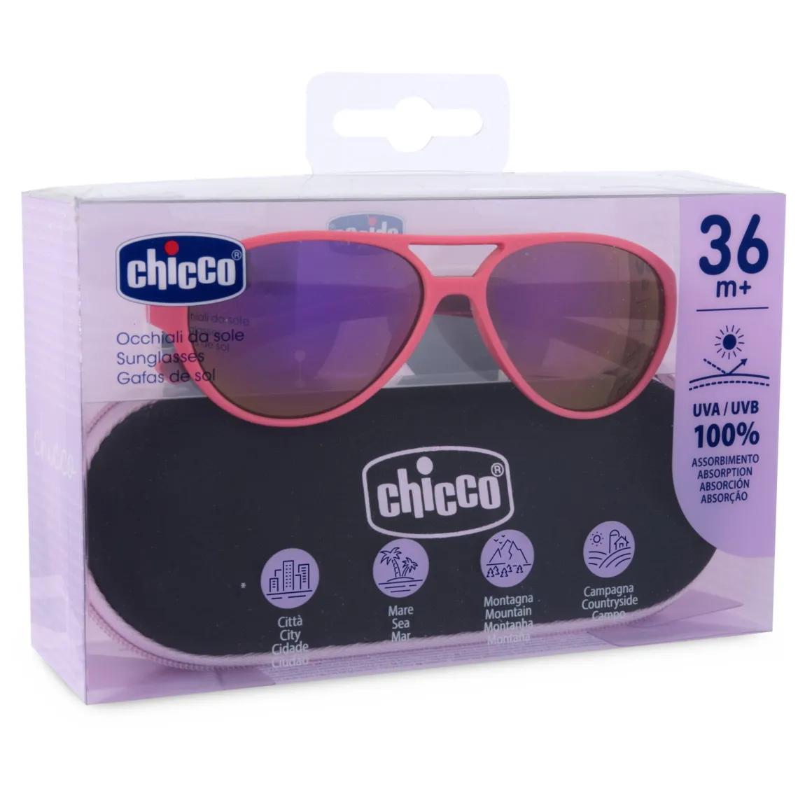 Occhiale da sole 36m+ rosa – chicco