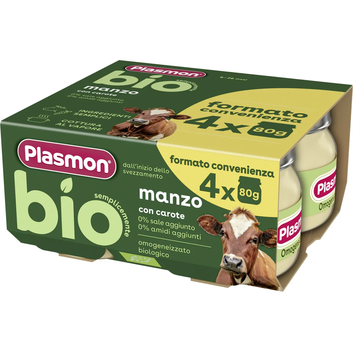 Omogeneizzato bio – manzo 4x80g – plasmon