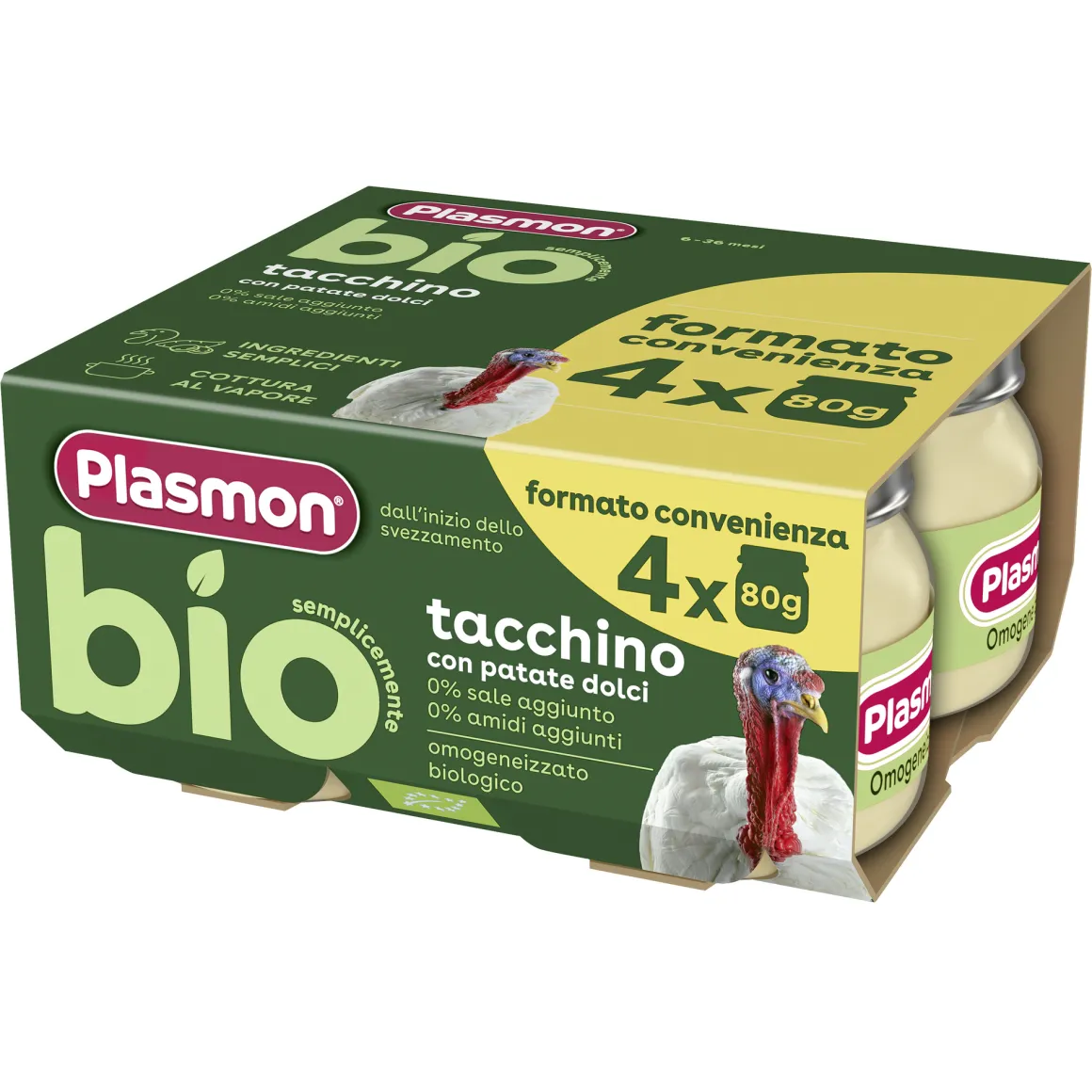 Omogeneizzato bio – tacchino 4x80g – plasmon