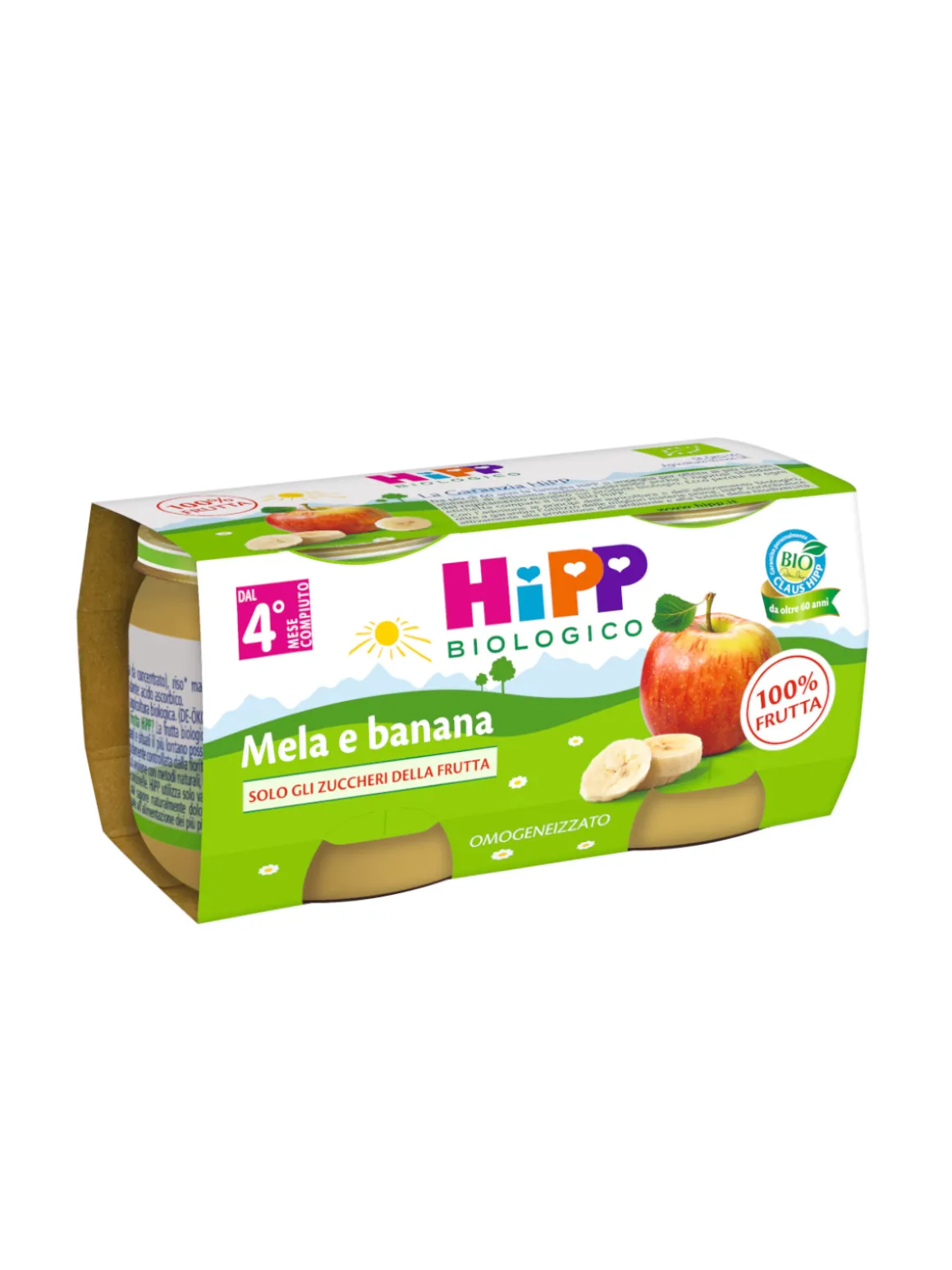 Omogeneizzato mela e banana 100% 2×80 g