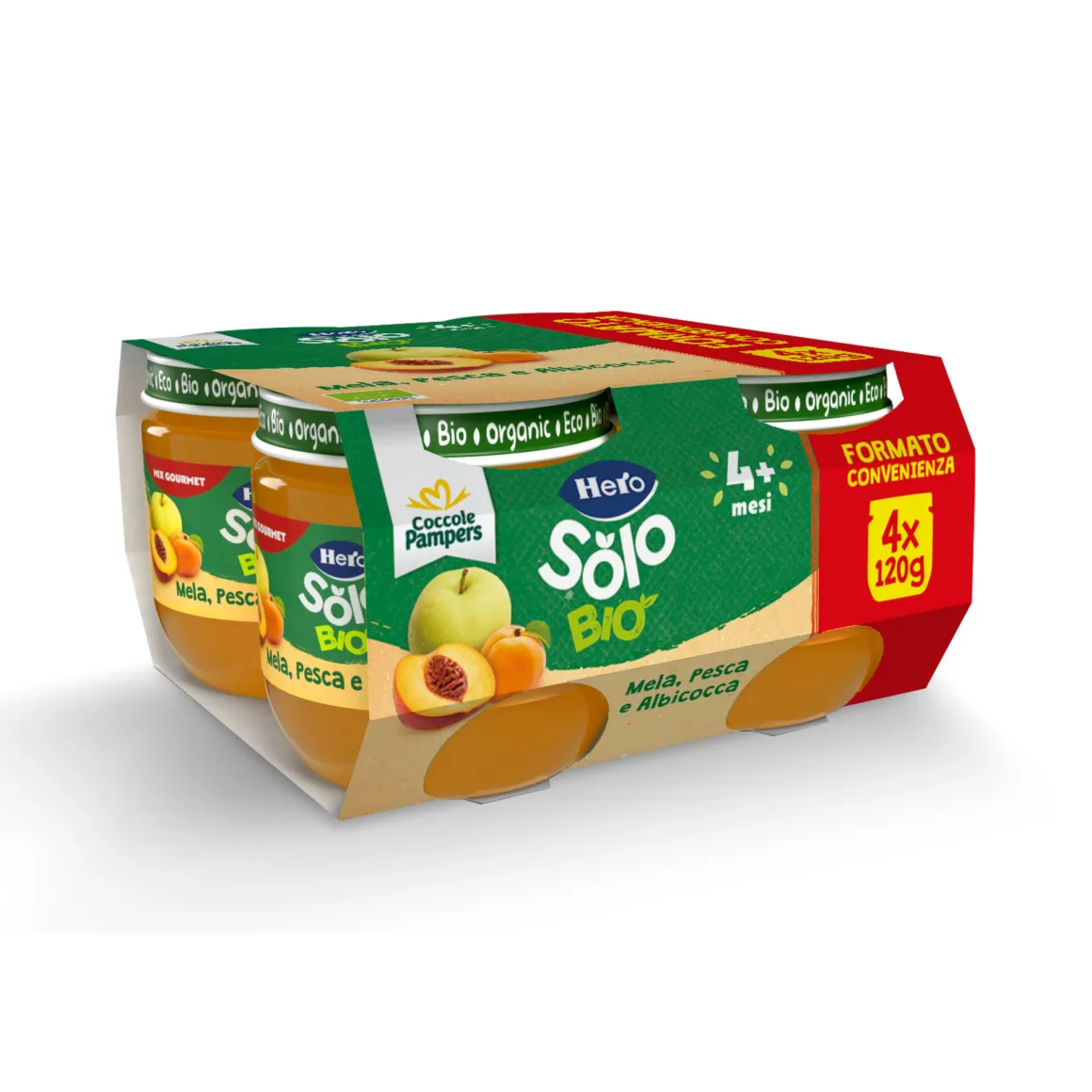 Omogeneizzato solo mela pesca albicocca 4x120g – hero