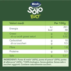 Omogeneizzato solo mela pesca albicocca 4x120g – hero