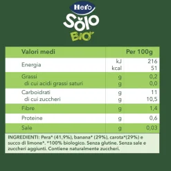 Omogeneizzato solo pera banana carota 4x120g – hero
