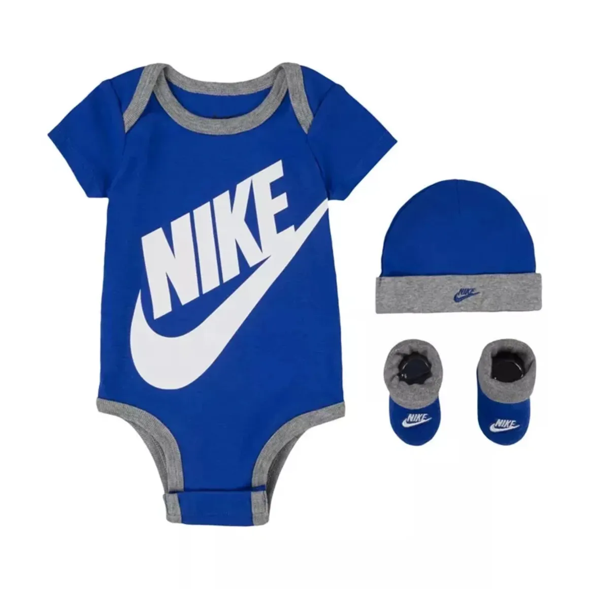 Pack 3 pezzi nike neonato grigio/blu