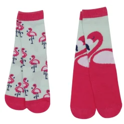 Pack due paia di calze antiscivolo bimba fenicottero