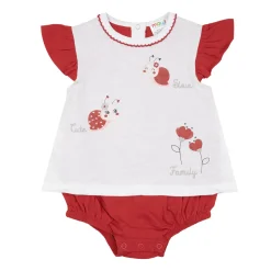 Pagliaccetto jersey bimba bianco/rosso