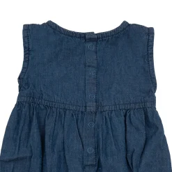 Pagliaccetto neonata denim e sangallo