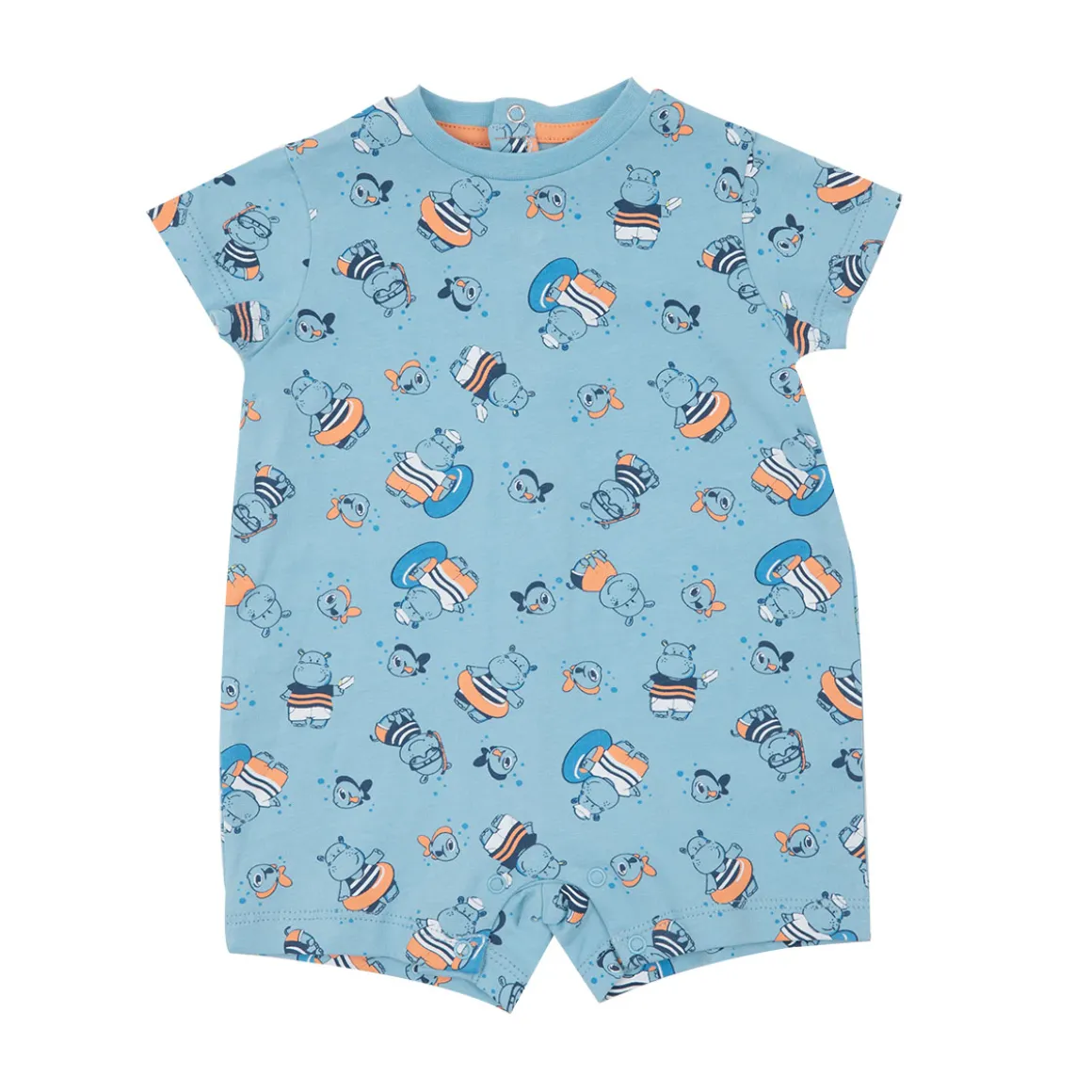 Pagliaccetto neonato hippo allover