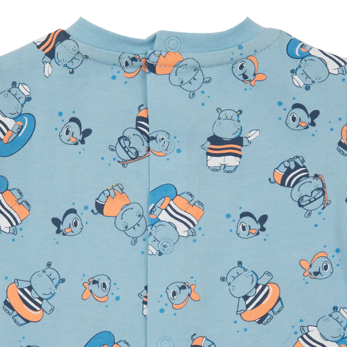 Pagliaccetto neonato hippo allover