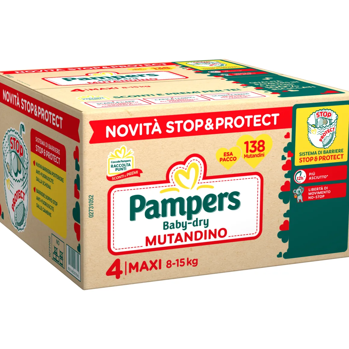 Pampers – esa pack babydry mutandino maxi 138 pz
