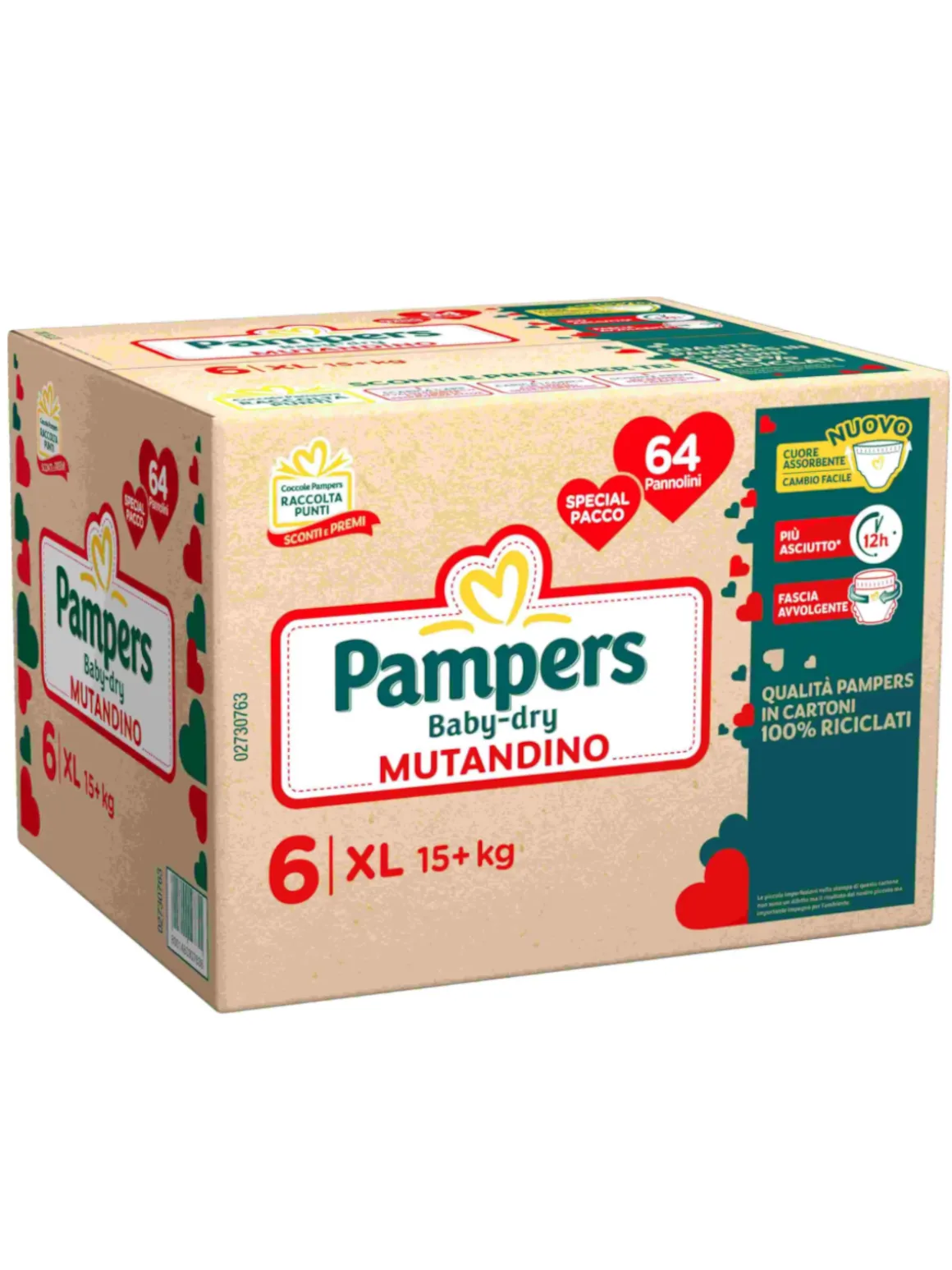 Pampers baby dry mutandino special xl 64 pz