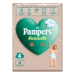 Pampers naturello 0% profumo, taglia 4 (7-18 kg) – 19 pz