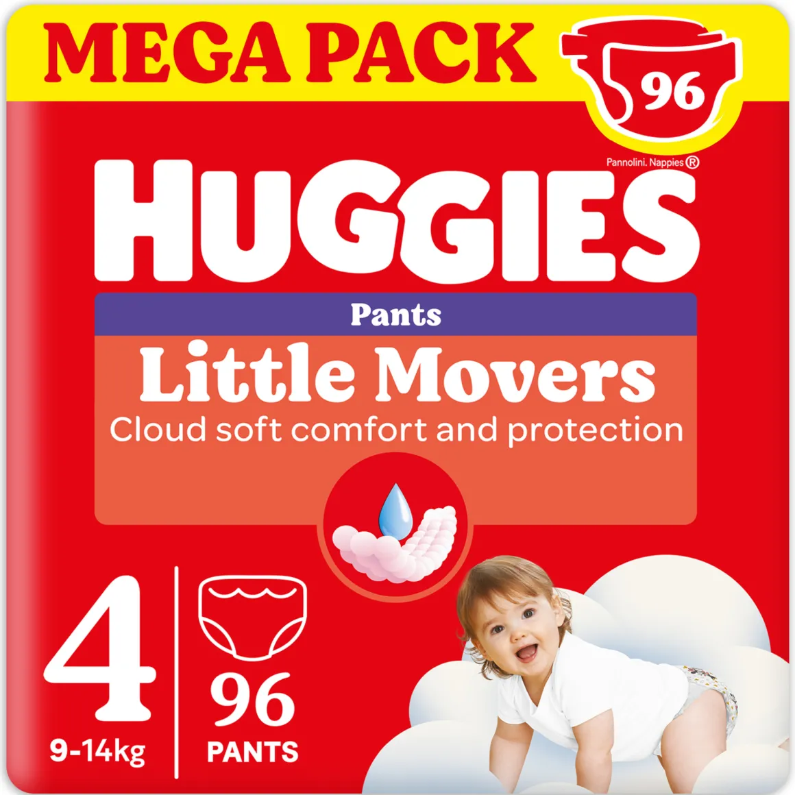 Pannolini little movers mutandina megapack tg.4 – 96 pezzi – huggies